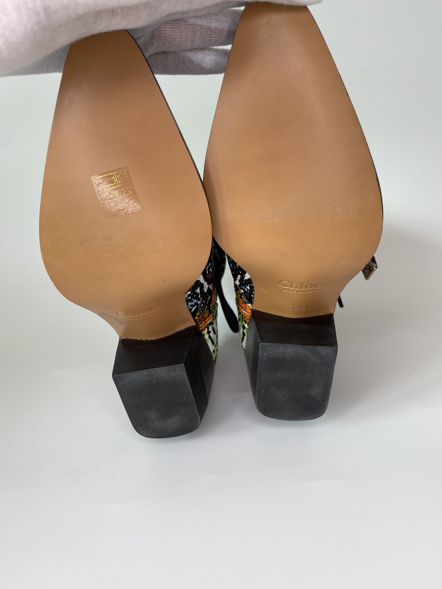 CHLOE LEATHER SNAKE PRINT RYLEE BOOTS 38.5 EU CRTBLNCHSHP