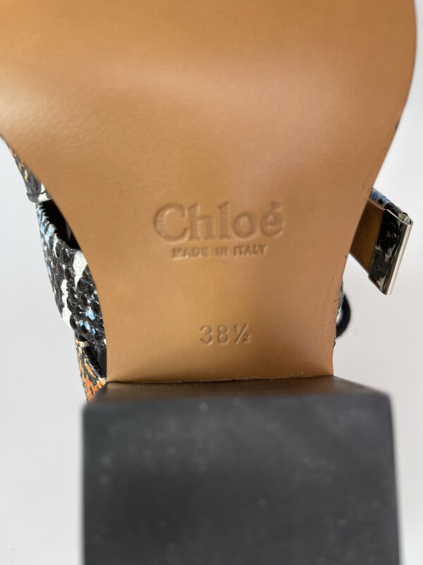CHLOE CHLOE LEATHER SNAKE PRINT RYLEE BOOTS (38.5 EU)