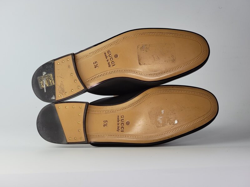 GUCCI PRINCETOWN TIGER LEATHER BACKLESS LOAFERS MULES (5.5 US)