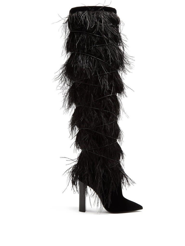 Ostrich feather boots Clearance