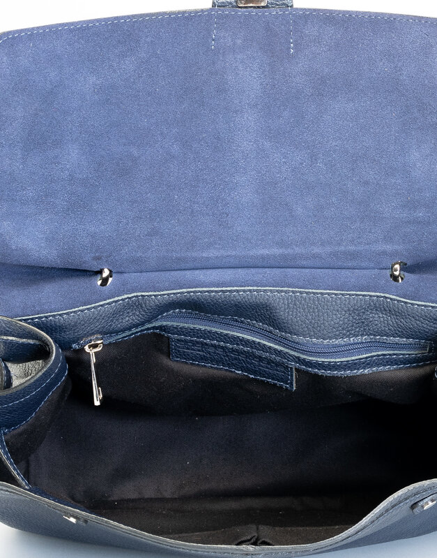 BLUE TOP HANDLE PURSE BAG