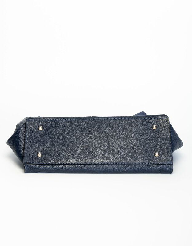 BLUE TOP HANDLE PURSE BAG