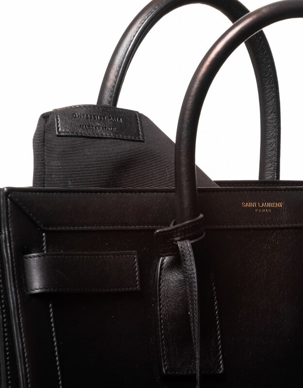 SAINT LAURENT SAC DU JOUR MEDIUM BLACK LEATHER TOTE