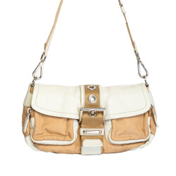 PRADA PRADA VINTAGE TESSUTO BUCKLE BEIGE CROSSBODY BAG