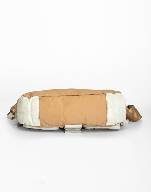 PRADA PRADA VINTAGE TESSUTO BUCKLE BEIGE CROSSBODY BAG