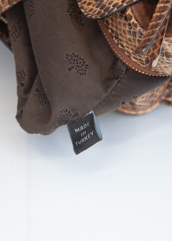 MULBERRY MULBERRY MABLE BROWN PYTHON BOWLING BAG