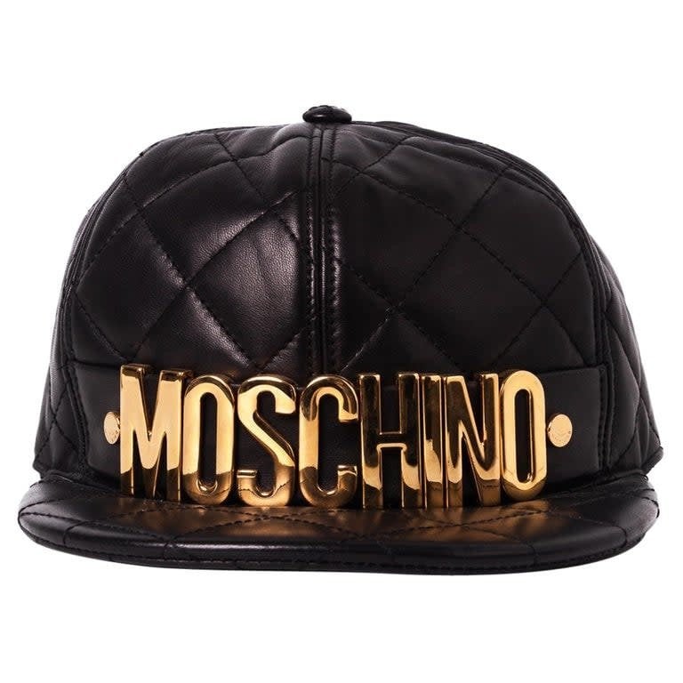 moschino leather cap