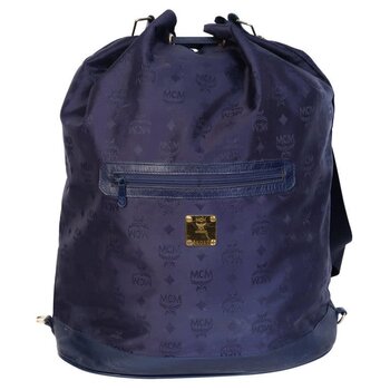 MCM MCM NYLON LOGO DRAWSTRING BUCKET BAG