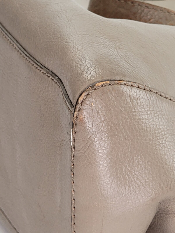 MARC BY MARC JACOBS LARGE LEATHER BOWLING BAG - TAUPE