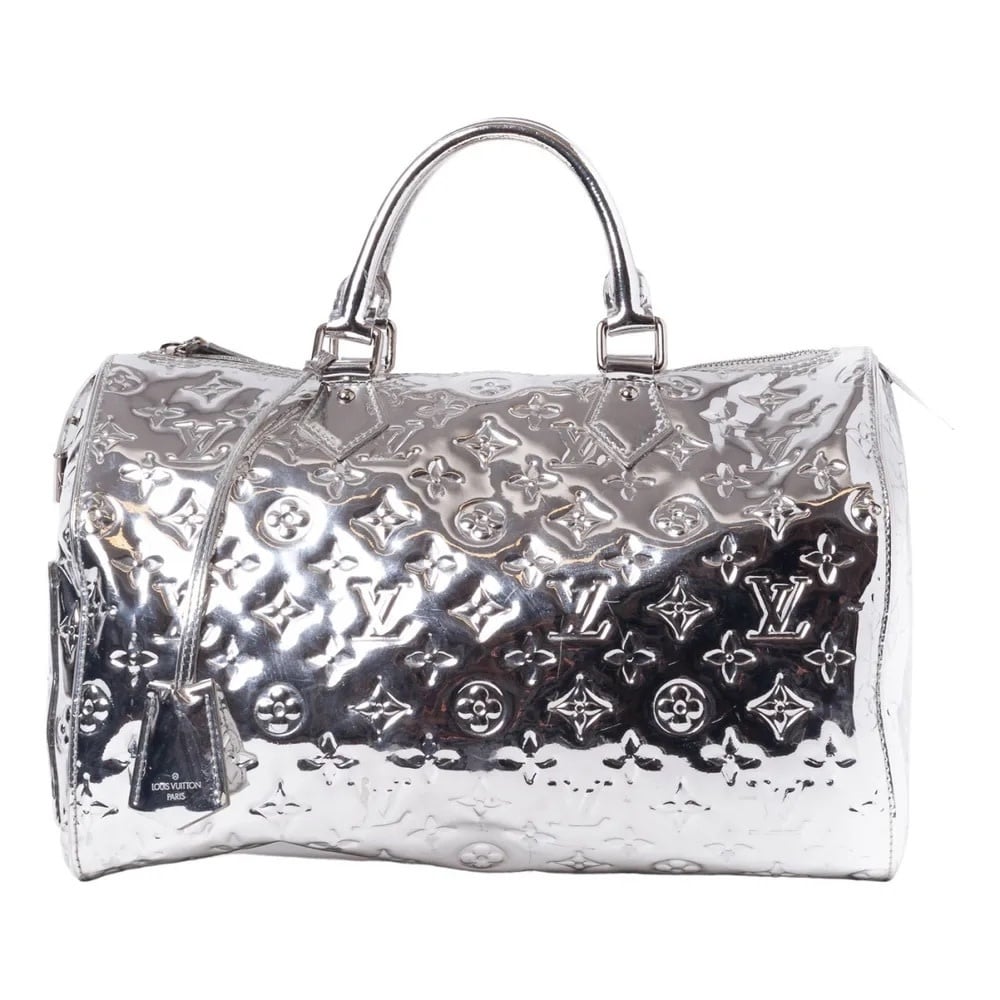 LOUIS VUITTON LIMITED EDITION SILVER MONOGRAM MIROIR SPEEDY 35