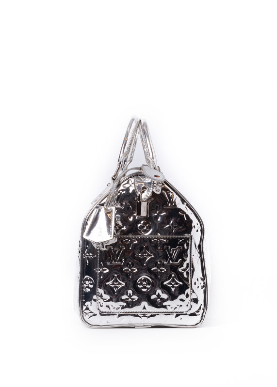 LOUIS VUITTON LIMITED EDITION SILVER MONOGRAM MIROIR SPEEDY 35