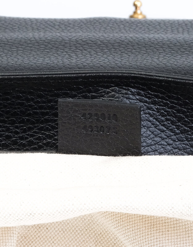 GUCCI BLACK CALFSKIN GG MARMONT MESSENGER BAG