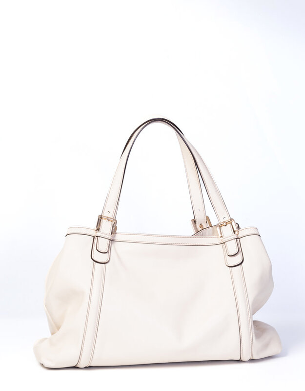 GUCCI INTERLOCKING BRIT SHOULDER BAG - WHITE