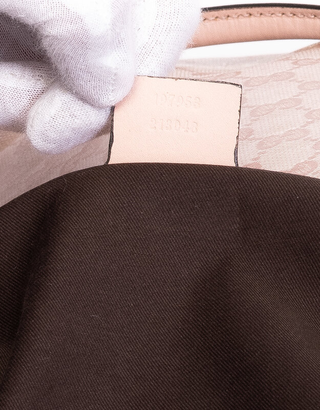 GUCCI GUCCI MEDIUM COATED CANVAS GG WEB TOTE - PINK
