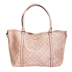 GUCCI GUCCI MEDIUM COATED CANVAS GG WEB TOTE - PINK