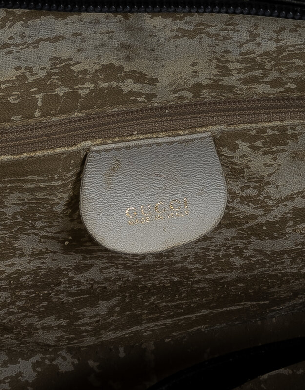 GUCCI GUCCI VINTAGE LEATHER BAMBOO TOP HANDLE BAG