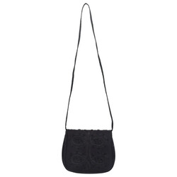 GIVENCHY GIVENCHY VINTAGE BLACK SATIN EMBROIDERY FLAP BAG