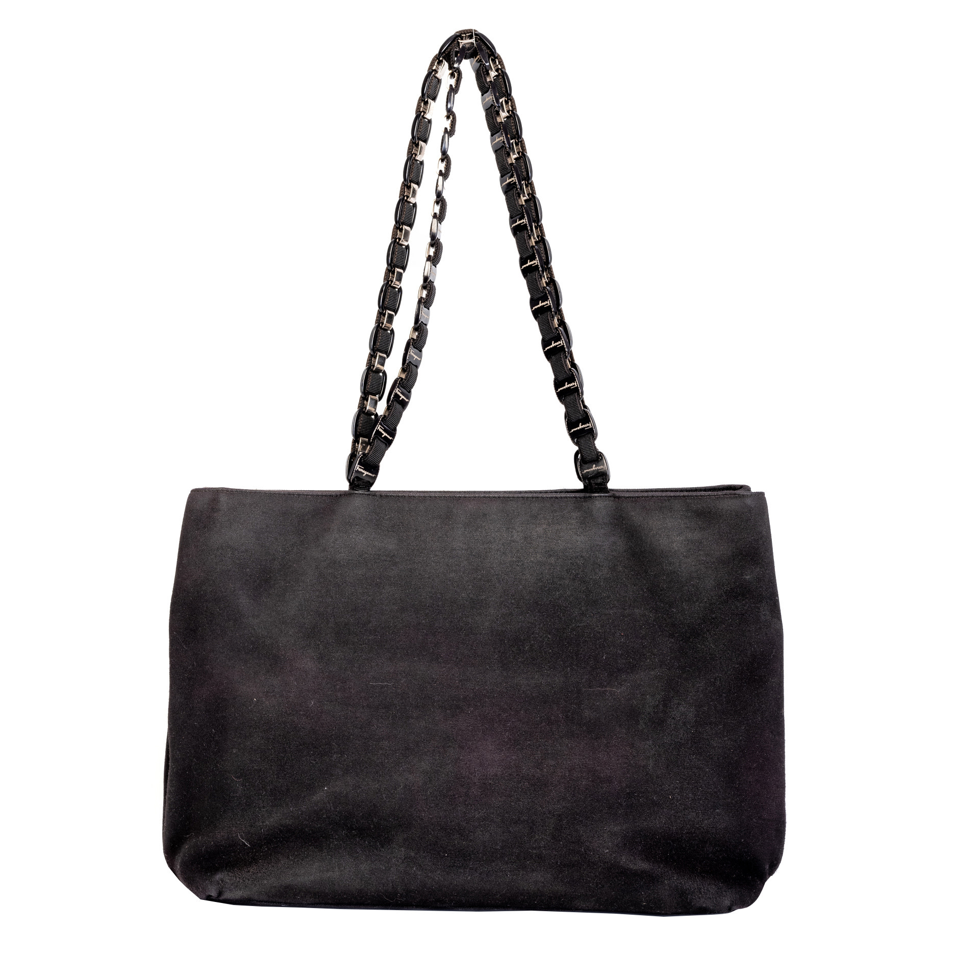 BLACK NYLON TOTE BAG