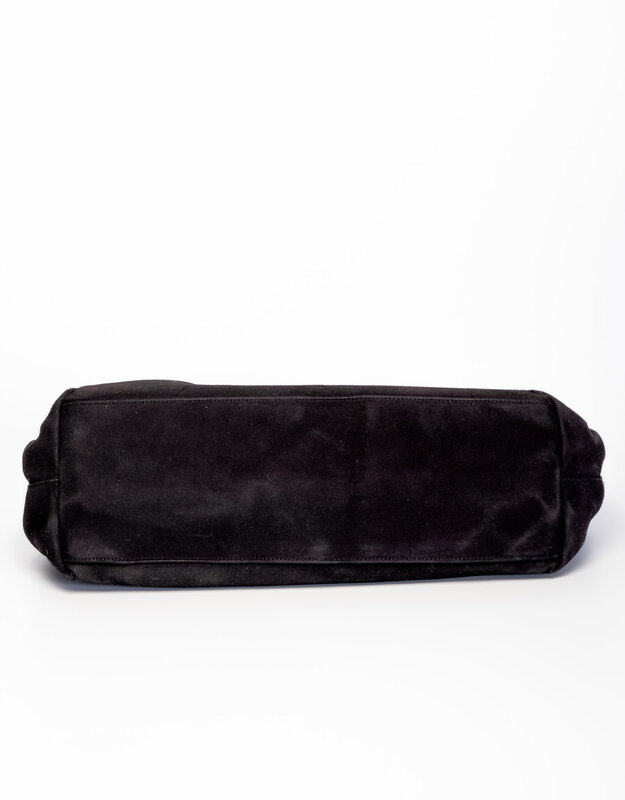 FERRAGAMO BLACK NYLON TOTE BAG