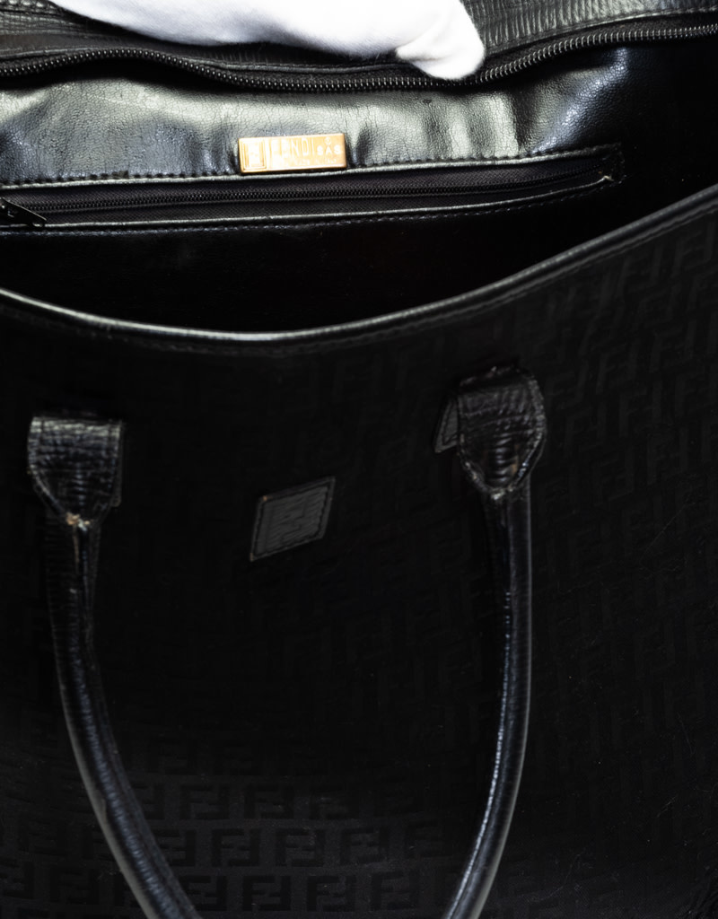 Fendi Black Zucchino Canvas Mini Pochette Bag Fendi | The Luxury Closet