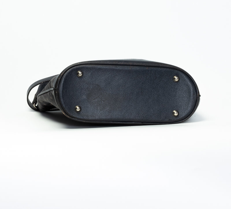 FENDI FENDI VINTAGE FF LOGO BLUE CANVAS SHOULDER BAG