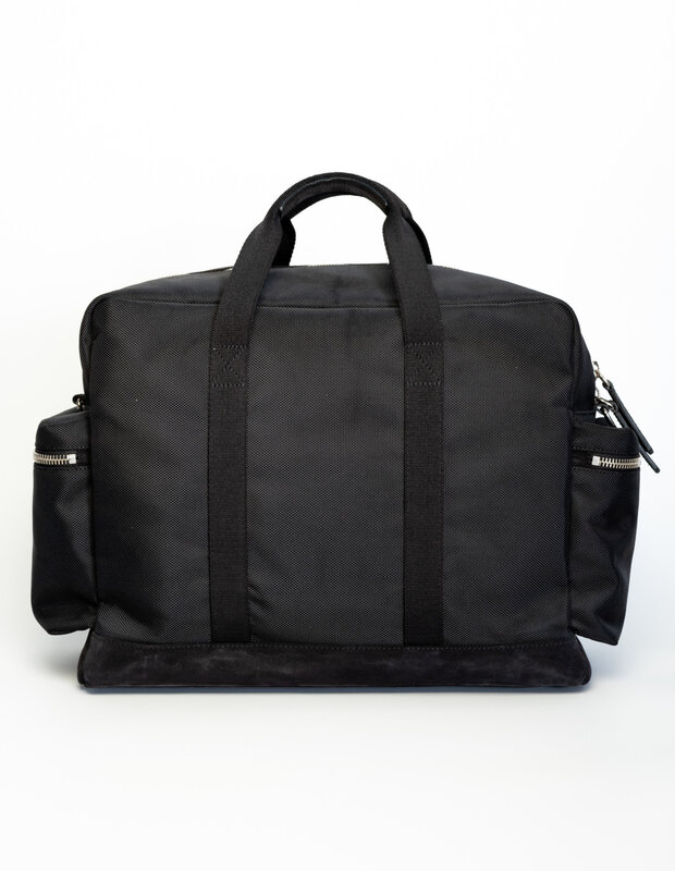 DSQUARED2 DSQUARED2 BLACK STRIPED MEN'S WEEKEND BAG