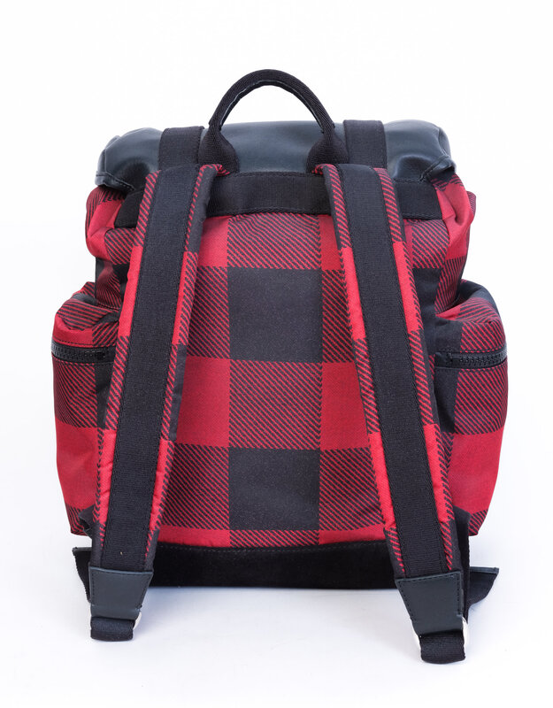 DSQUARED2 DSQUARED2 BLACK/RED PLAID BACKPACK