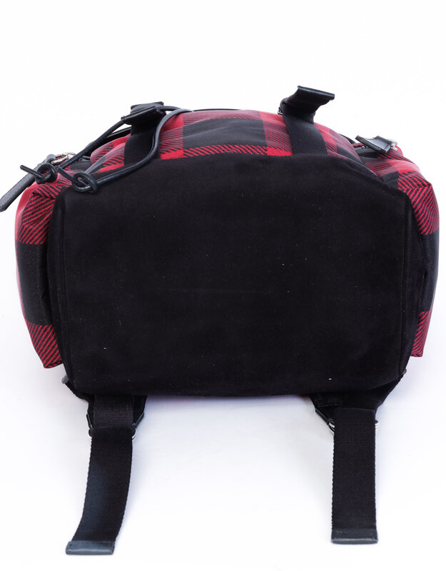 DSQUARED2 DSQUARED2 BLACK/RED PLAID BACKPACK
