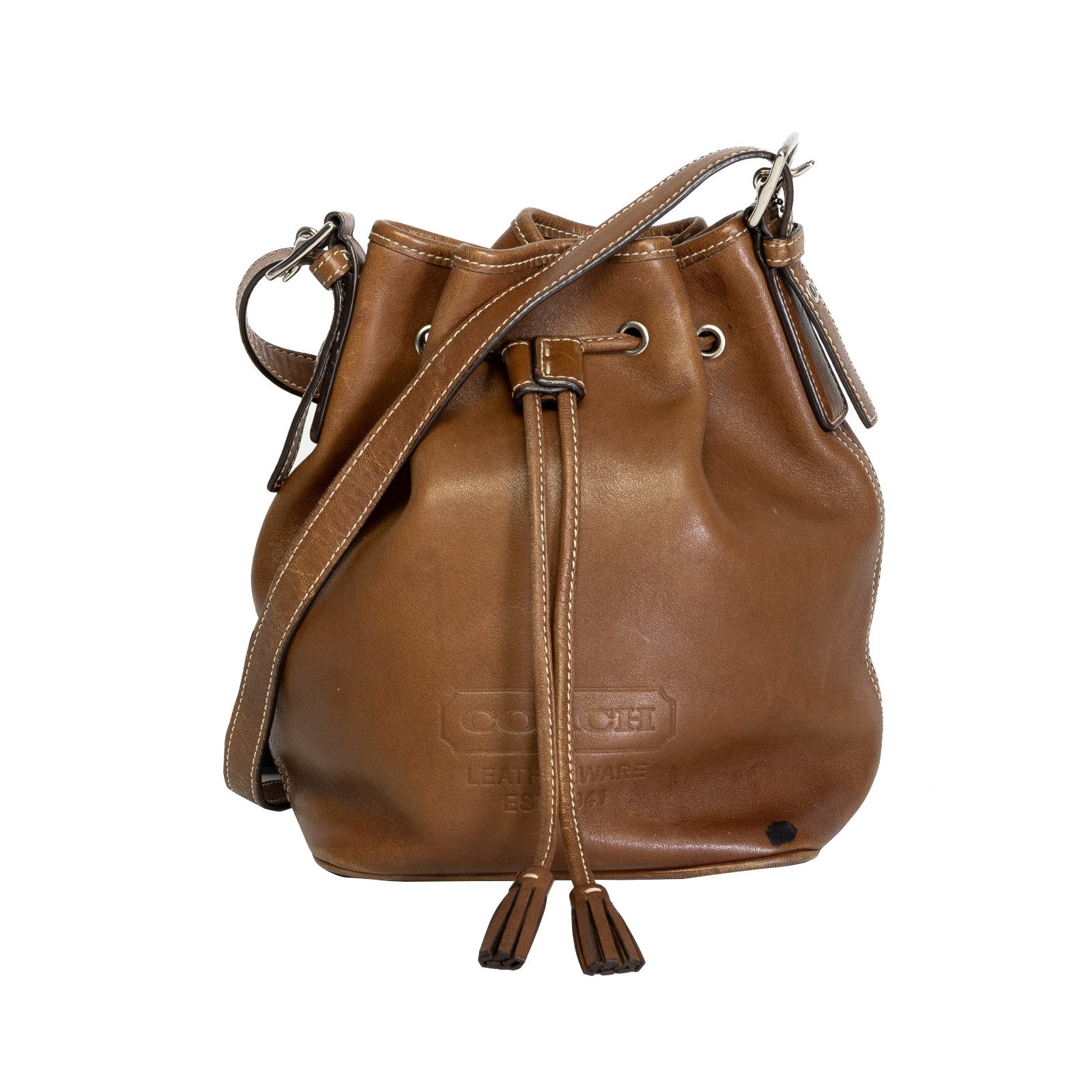 BROWN MINI BUCKET BAG