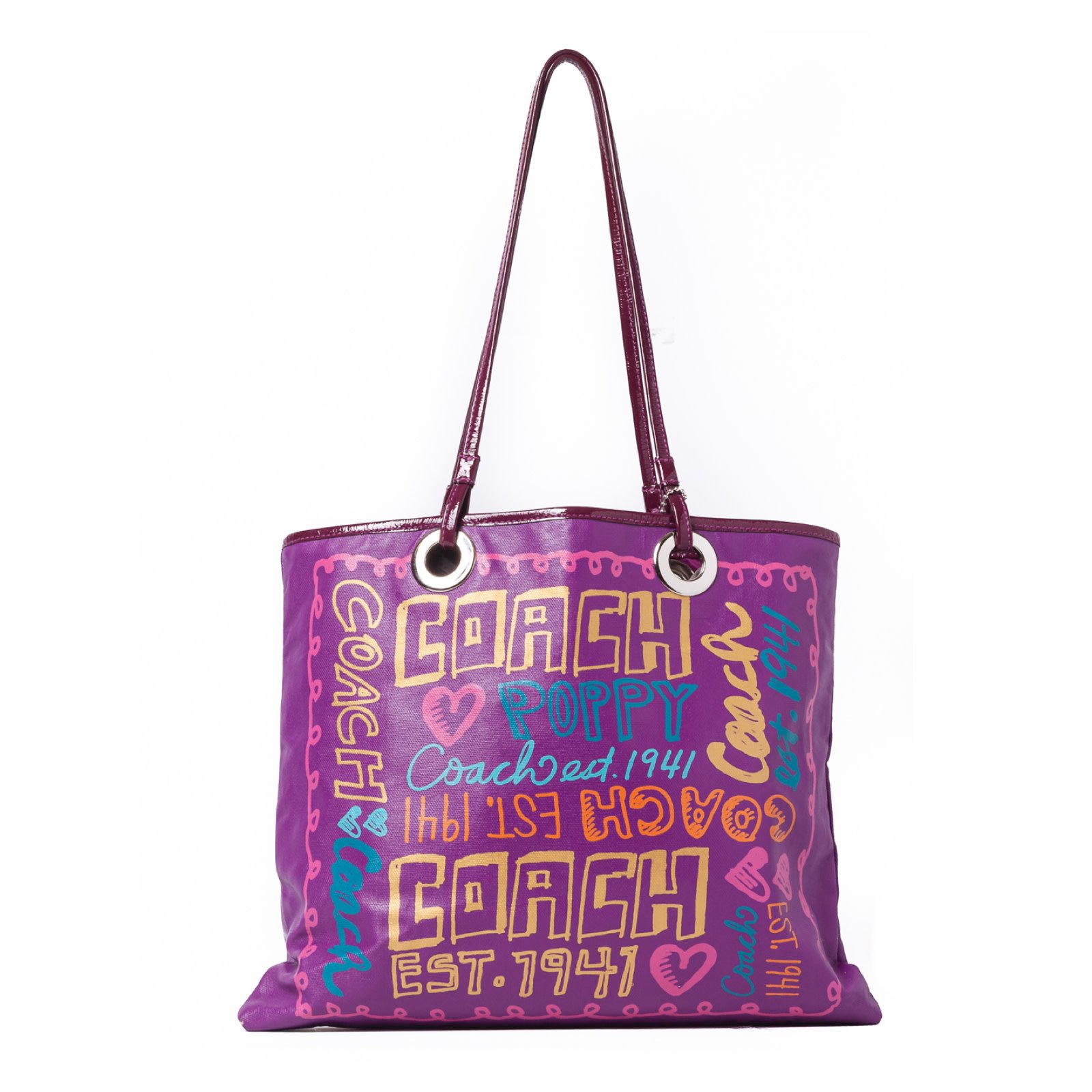 PURPLE GRAFFITI POPPY TOTE BAG