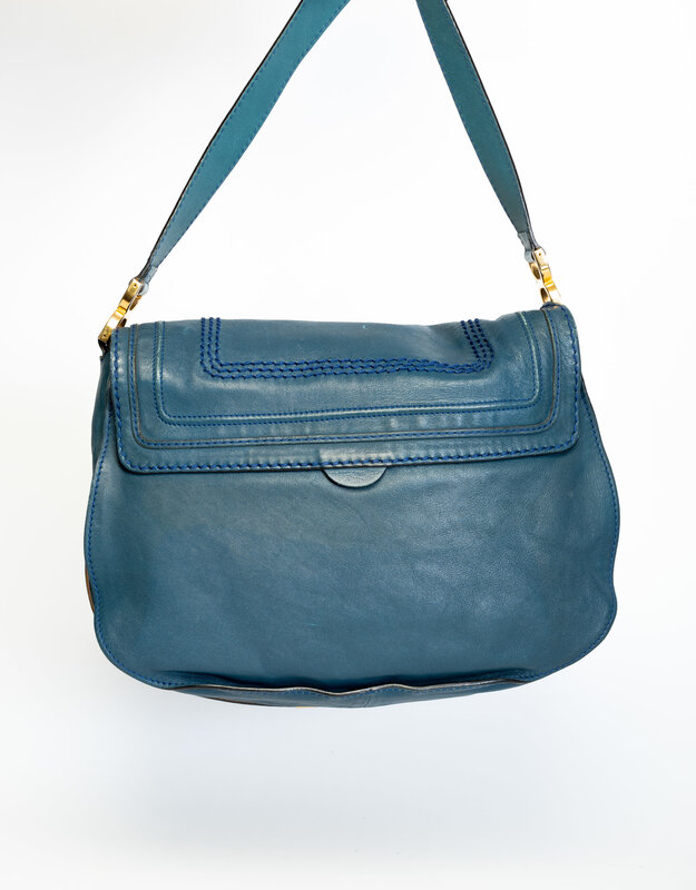 CHLOE BLUE LEATHER MARCIE CROSSBODY BAG