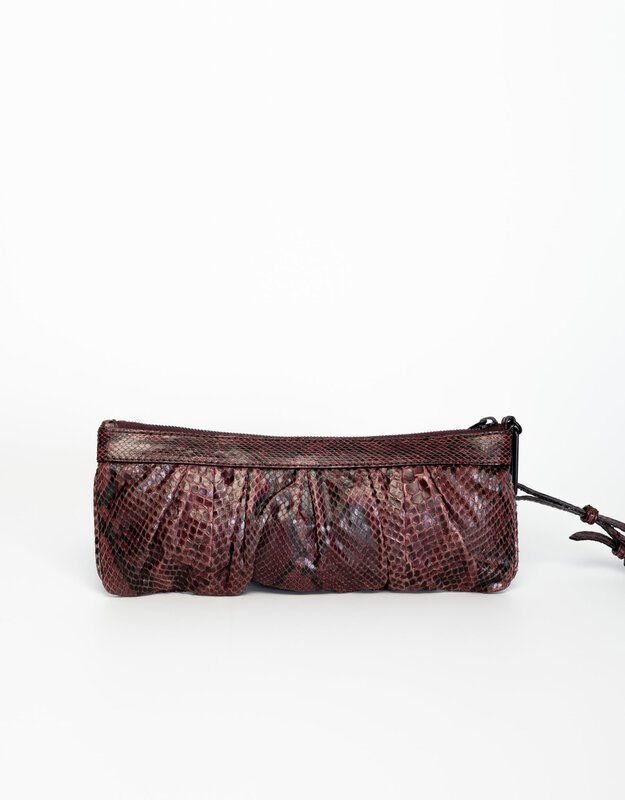 BURBERRY PURPLE PYTHON ASHWELL CLUTCH
