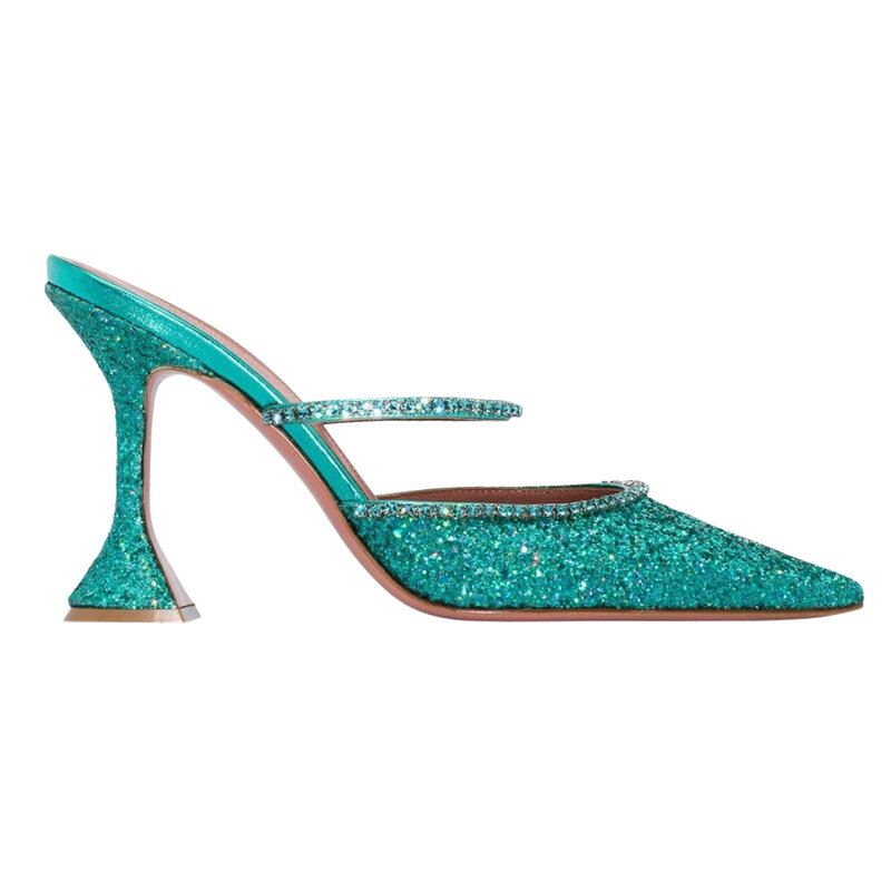 AMINA MUADDI AMINA MUADDI GLITTER MERMAID GILDA 95 MULE HEELS (36 EU)