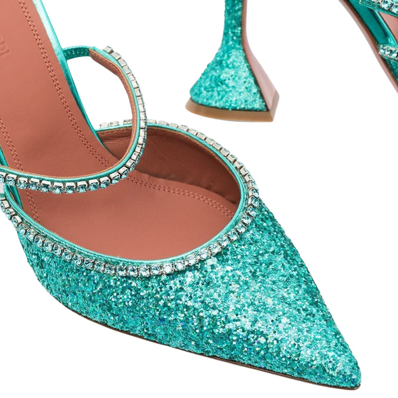 AMINA MUADDI AMINA MUADDI GLITTER MERMAID GILDA 95 MULE HEELS (36 EU)