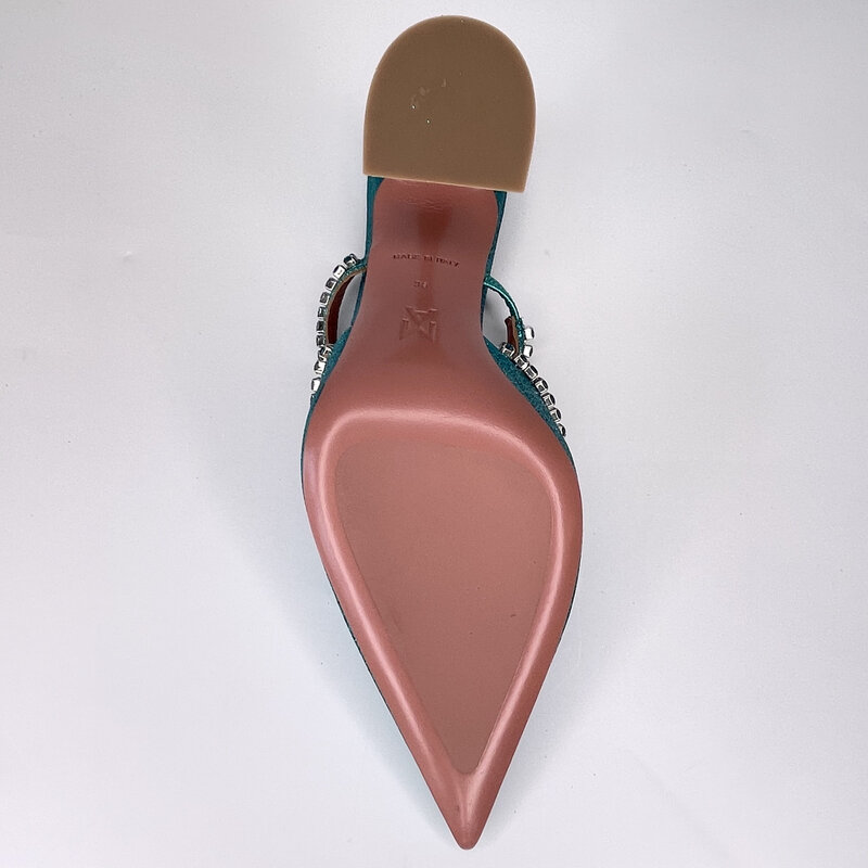 AMINA MUADDI AMINA MUADDI GLITTER MERMAID GILDA 95 MULE HEELS (36 EU)