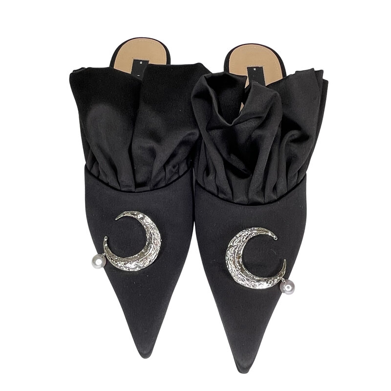MIDNIGHT 00 MIDNIGHT 00 ANTIONETTE MOON 55 RUFFLE PUMPS BLACK (37 EU)