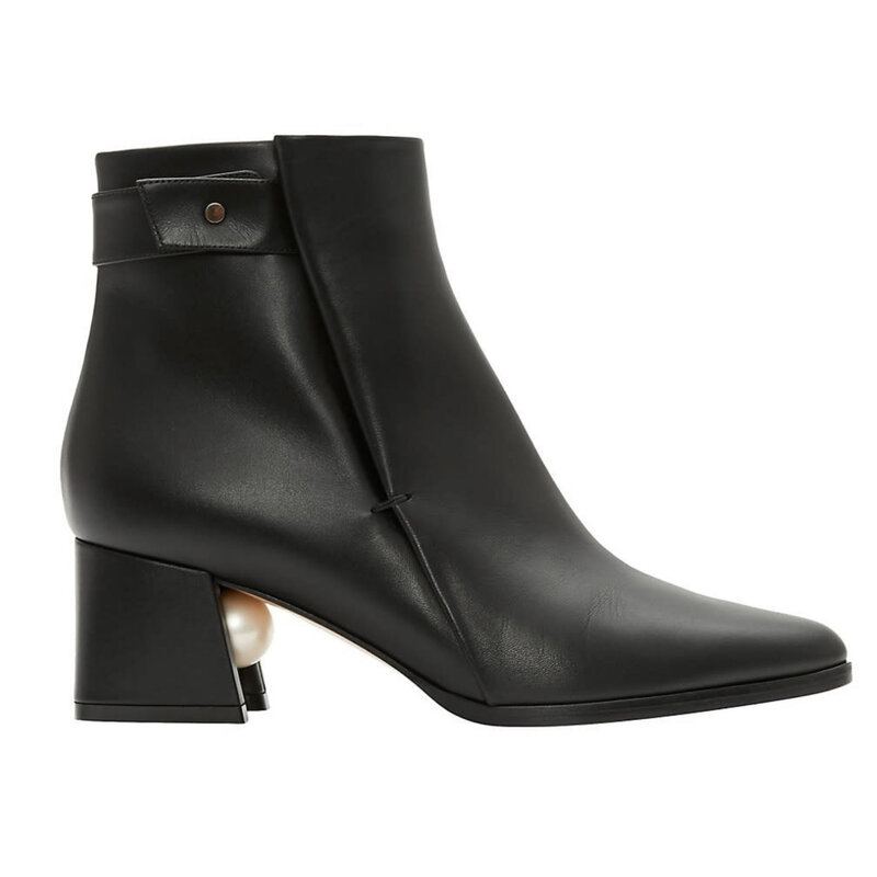 NICHOLAS KIRKWOOD MIRI BLACK FAUX PEARL ANKLE BOOT (36 EU)