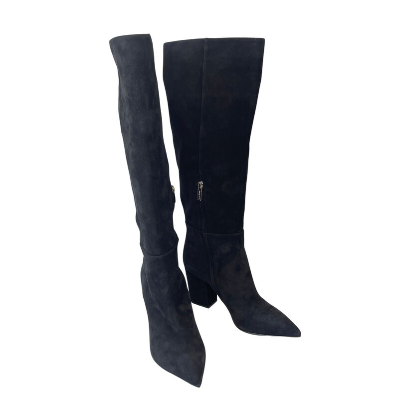 SERGIO ROSSI BLACK SUEDE OVER THE KNEE BOOTS (40 EU) - CRTBLNCHSHP