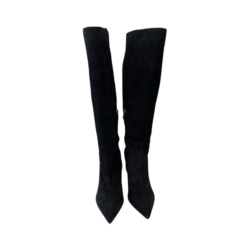 SERGIO ROSSI BLACK SUEDE OVER THE KNEE BOOTS (40 EU)