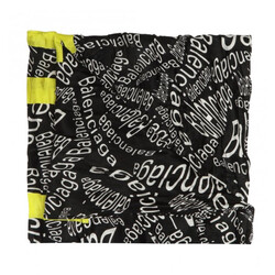 BALENCIAGA BALENCIAGA CURVED LOGO TYP0 CROPPED BLACK NECKERCHIEF SCARF