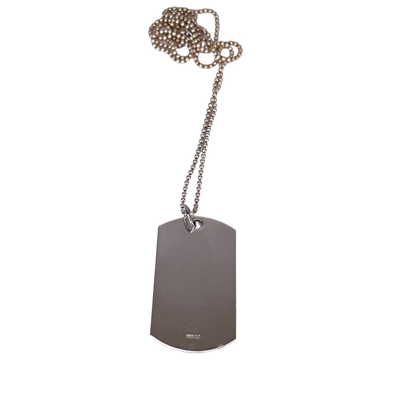 GUCCI STERLING SILVER DOG TAG NECKLACE