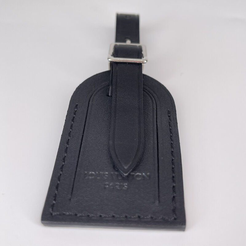 LOUIS VUITTON SMALL LUGGAGE TAG BLACK CALFSKIN