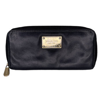 MICHAEL KORS ID PLAQUE BLACK LEATHER WALLET