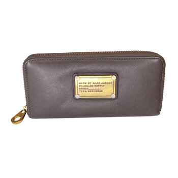 MICHAEL KORS ID PLAQUE KHAKI LEATHER WALLET