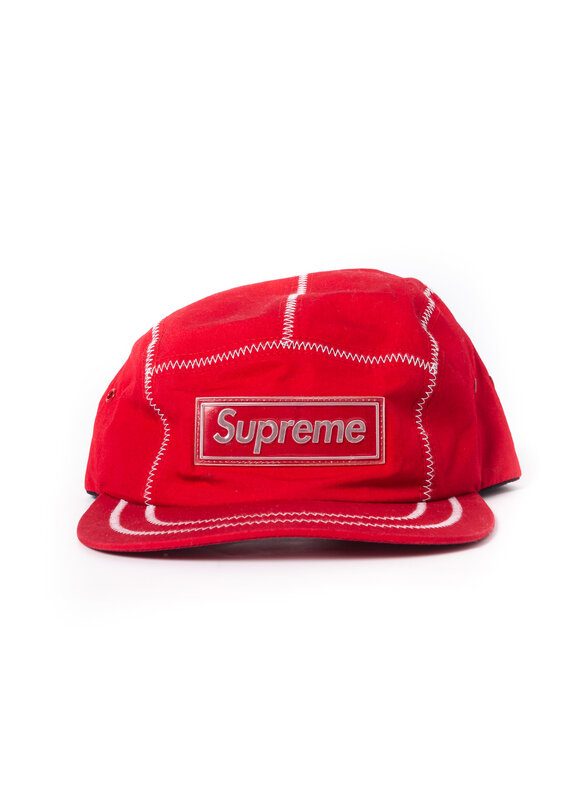 SUPREME RED CLOTH LOGO CAP
