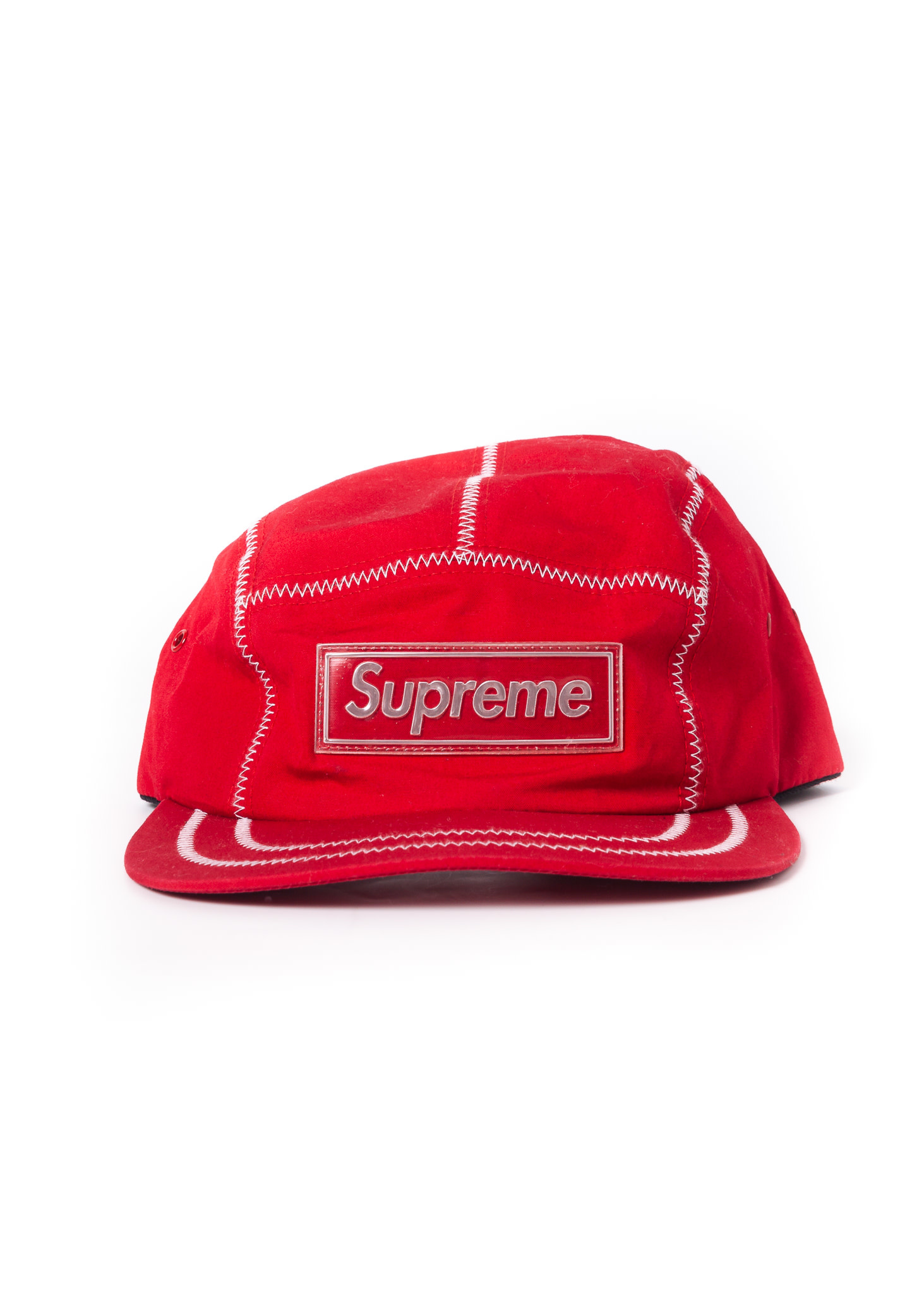 SUPREME RED CLOTH LOGO CAP - CRTBLNCHSHP