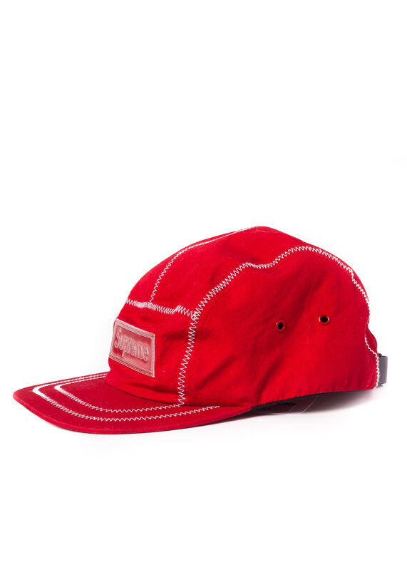 SUPREME RED CLOTH LOGO CAP CRTBLNCHSHP
