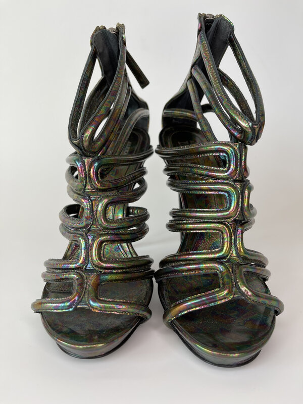 ALEXANDER MCQUEEN PELLE OIL SLICK DK POLAR NIGHTS IRIDESCENT (37 EU)