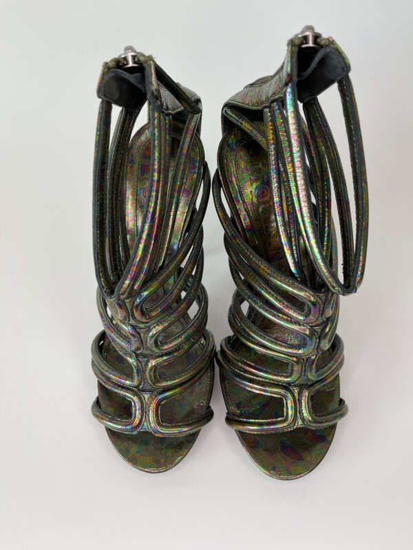 ALEXANDER MCQUEEN PELLE OIL SLICK DK POLAR NIGHTS IRIDESCENT (37 EU)
