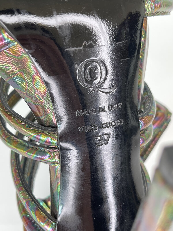 ALEXANDER MCQUEEN PELLE OIL SLICK DK POLAR NIGHTS IRIDESCENT (37 EU)